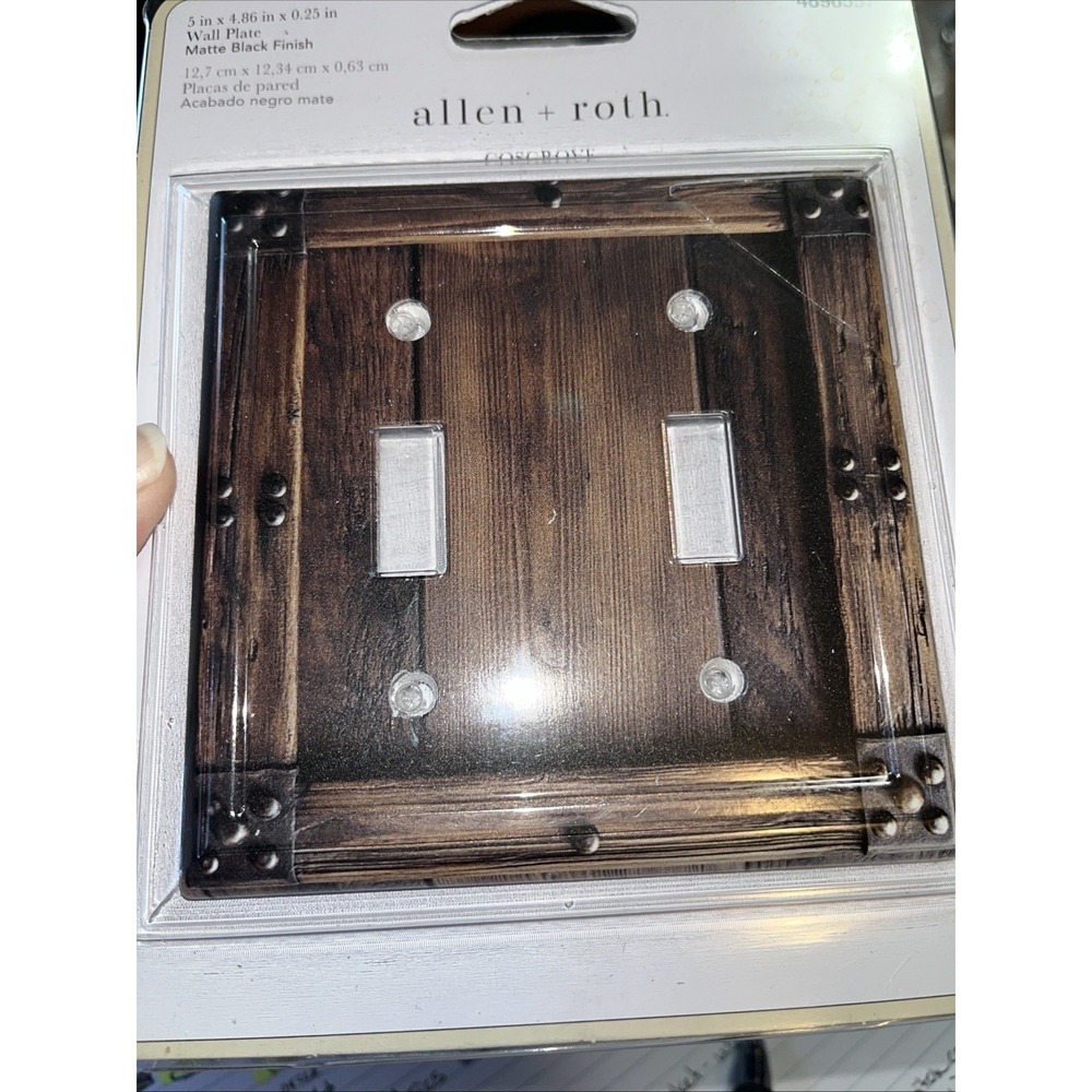 Allen +‎ Roth Cosgrove Double Decorator Wall Plate Rustic Barnwood Look